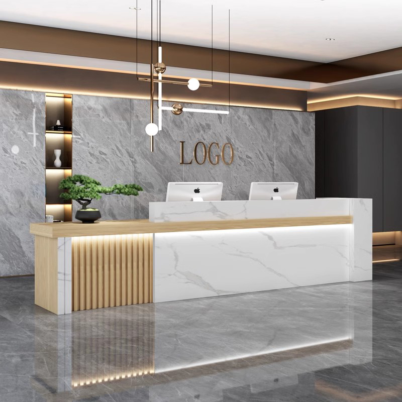 Description Picture 5 of itemSalon Workbench Reception Desk Corner Writing Cashiers Vanity Reception Desk Storage Scrivania Con Cassetti Luxury Furniture