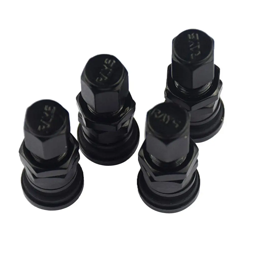 Black Metal Car Tire Wheel Stems NEW Universal 4PCS