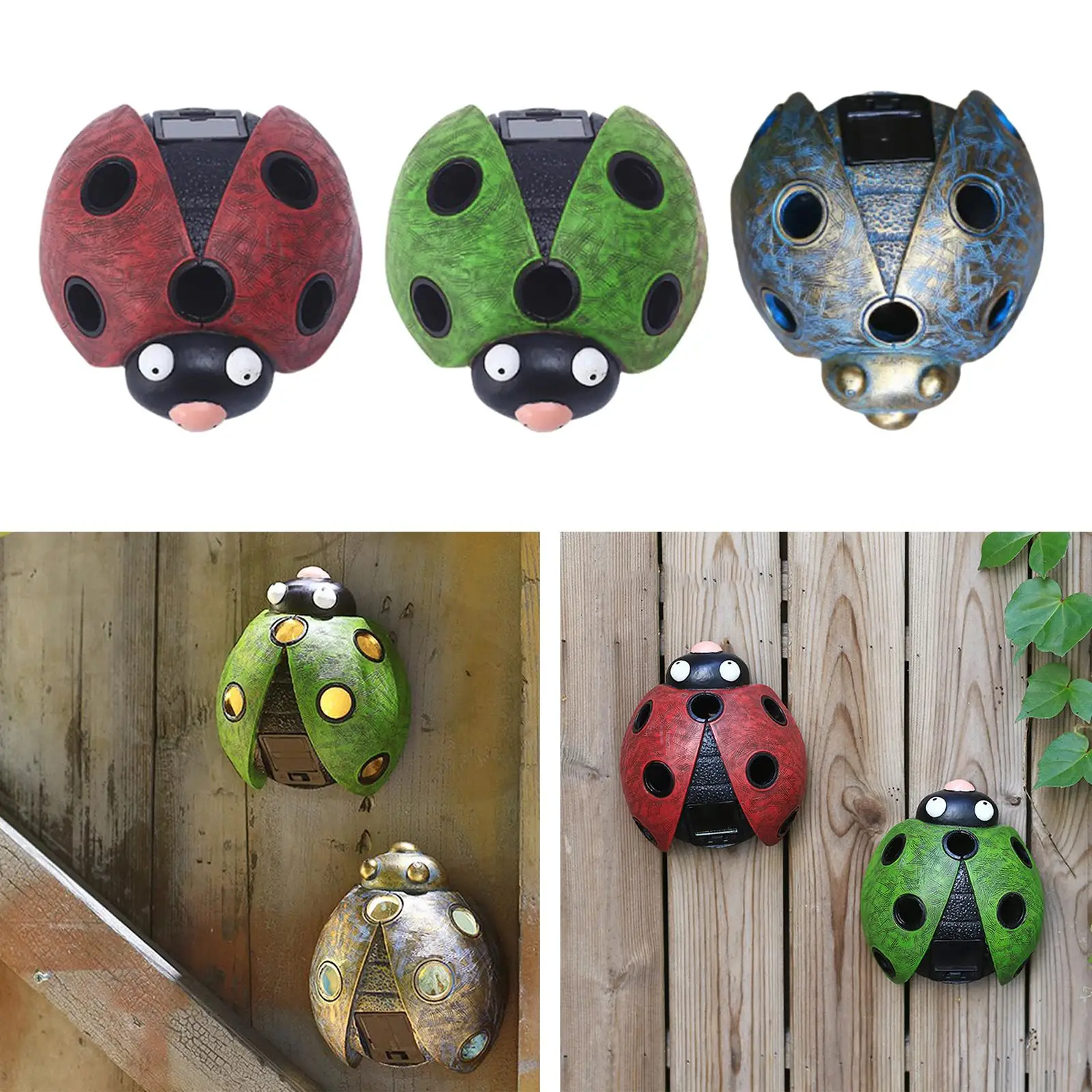 Garden , Outdoor Wall  Decorations, Colorful Statues Solar Light Outdoor Wall Sculptures