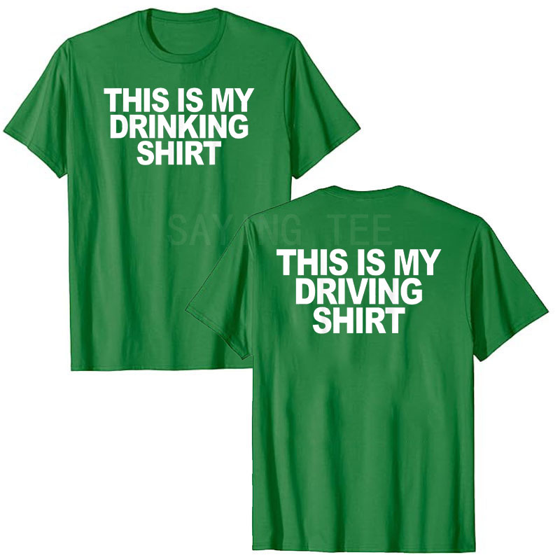 Dies ist mein Trink hemd und Fahr hemden lustige Zitate T-Shirt Buchstaben gedruckt Sprüche Grafik T-Shirts Kurzarm Blusen – Detail 5