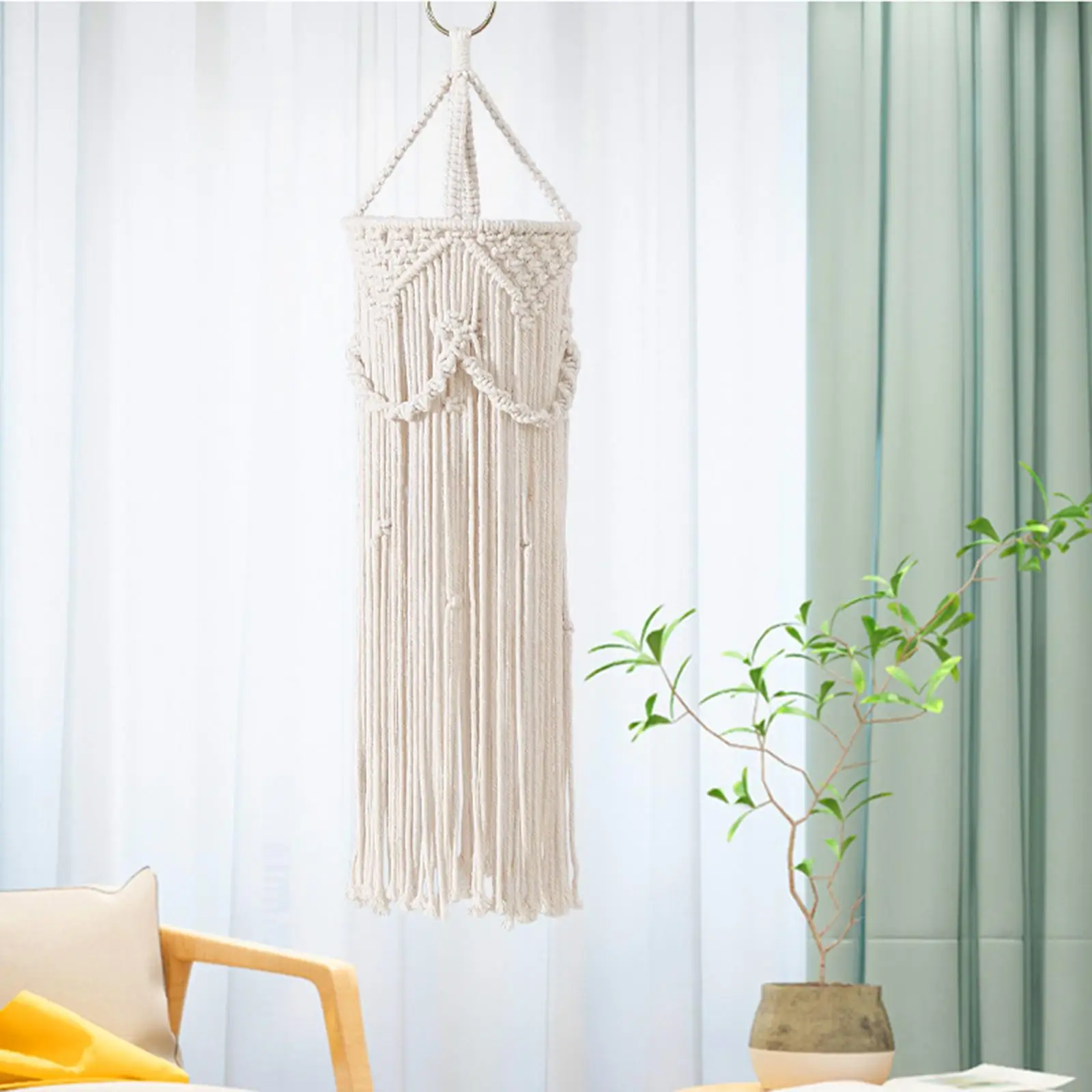 Macrame Lamp Shade Hanging Pendant Light Cover for Living Room Home Decor