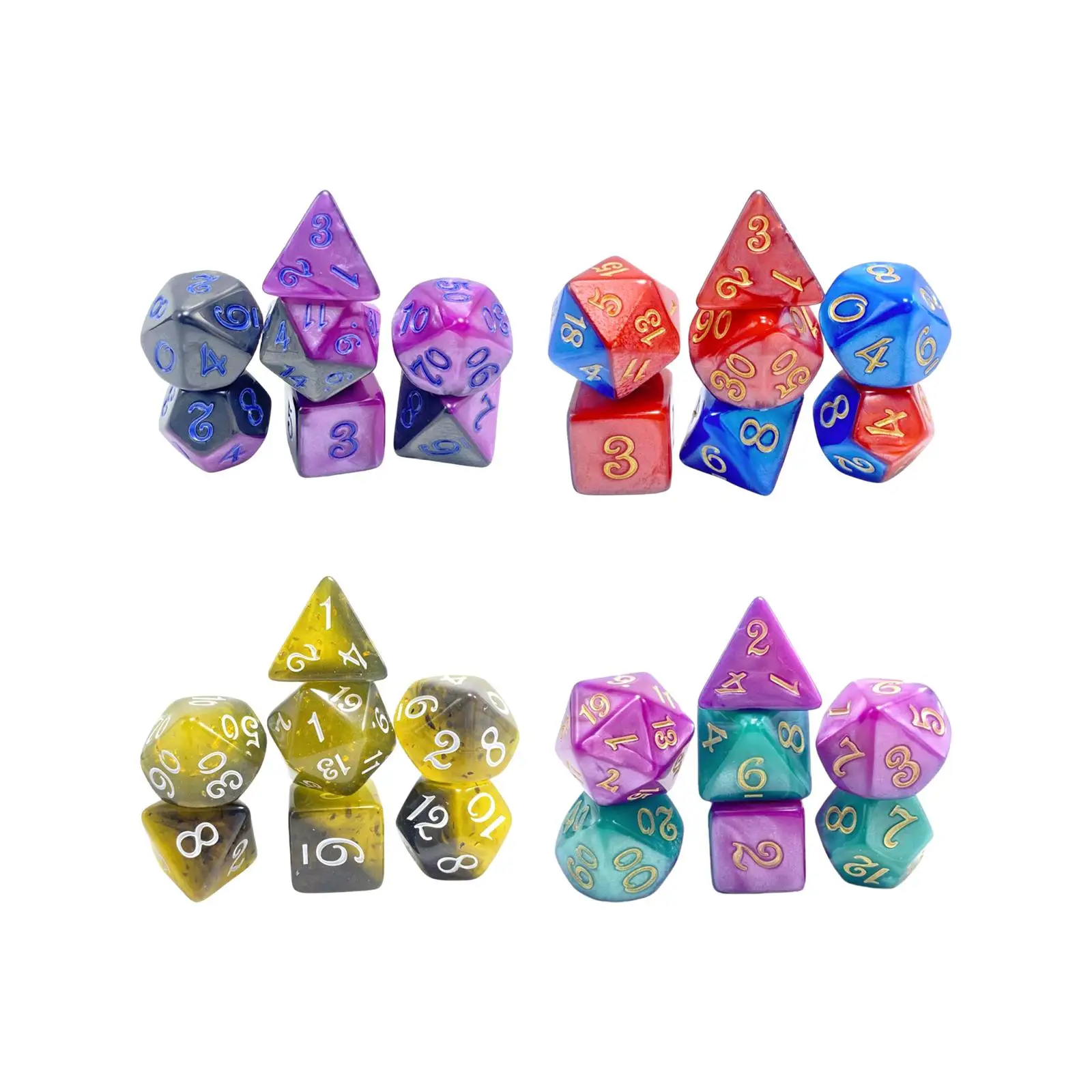 7 Pieces Polyhedral Dice Handmade for Role Playing Games Party Toys Board Game