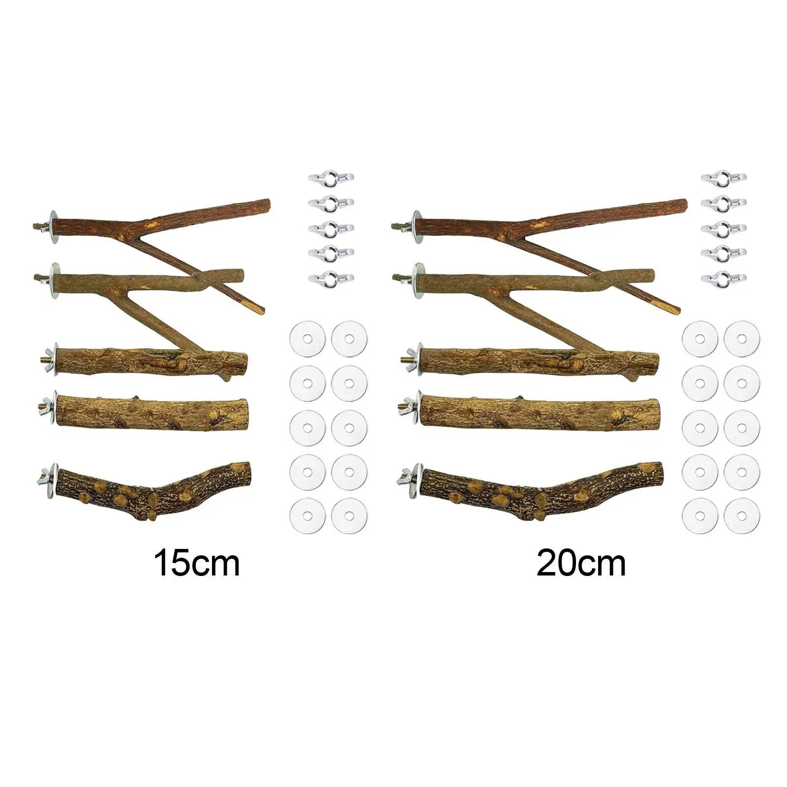 5x bird Perch Stand Cage Toys Chewing Toys Climbing Fork Tree Branch for Small Animal Guinea Pig Gerbil Rat Hedgehog