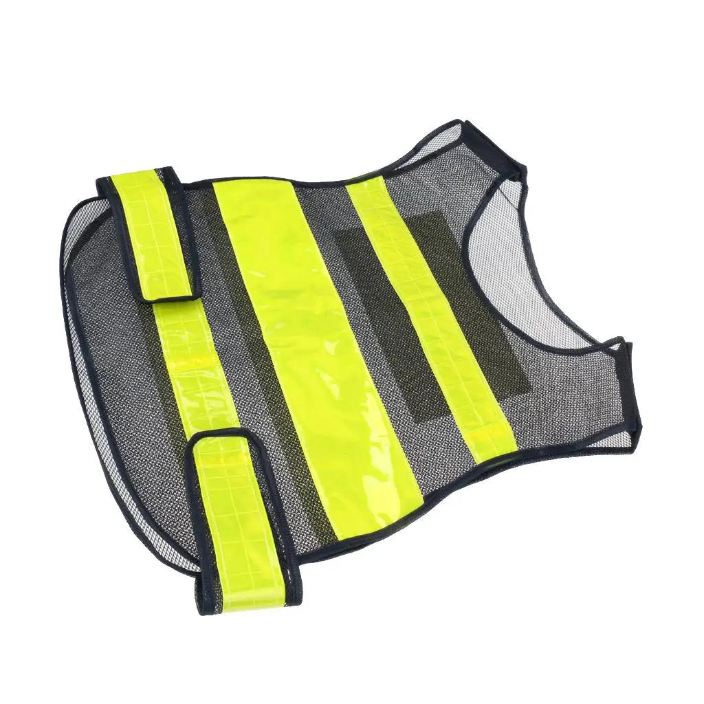 Black Mesh High Visibility Safety Vest with Lime Reflective Stripes