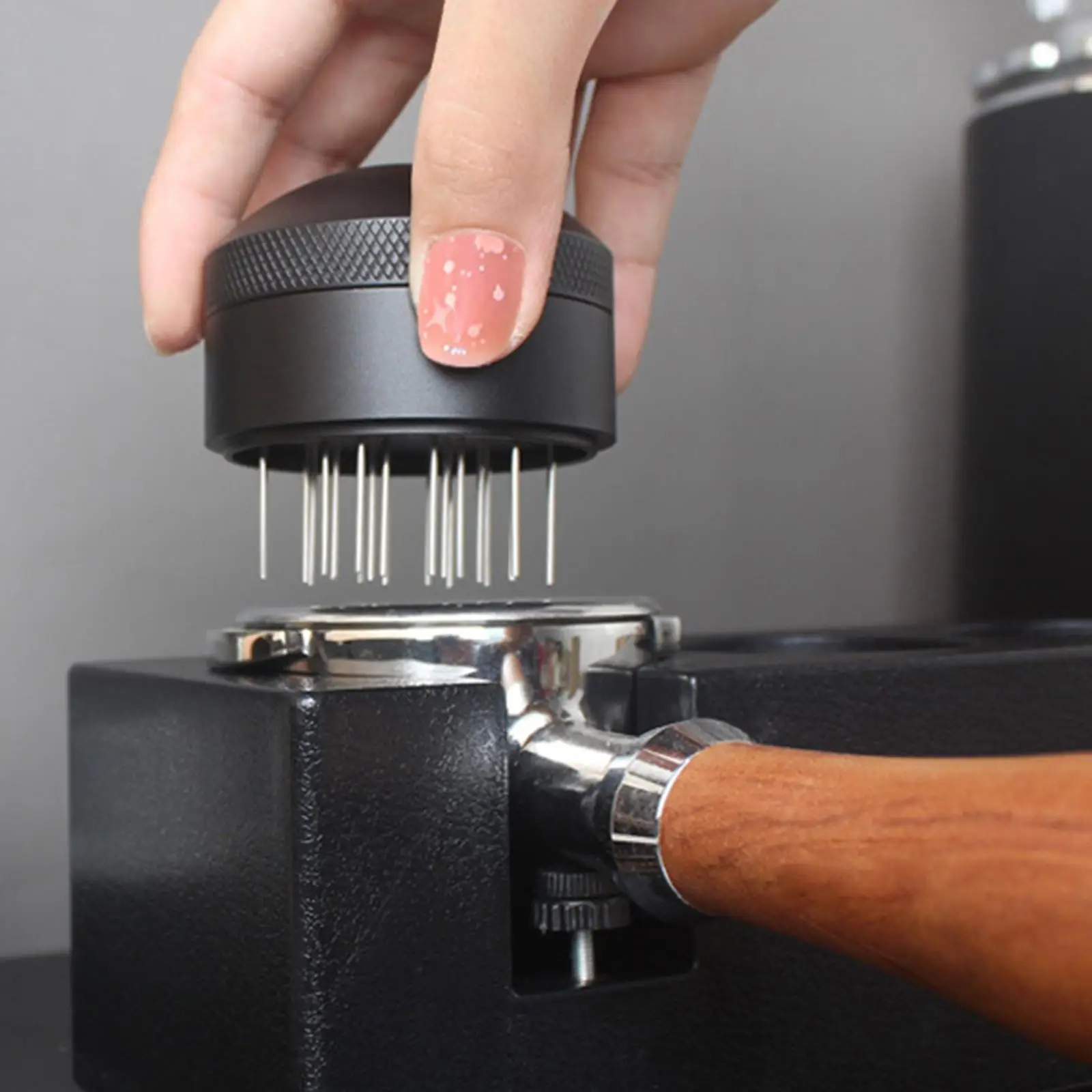Manual Coffee Needle Tamper Adjustable Depth Coffee Powder Distribution Espresso Stirrer 20 Pins Coffee Stirrer Distributor