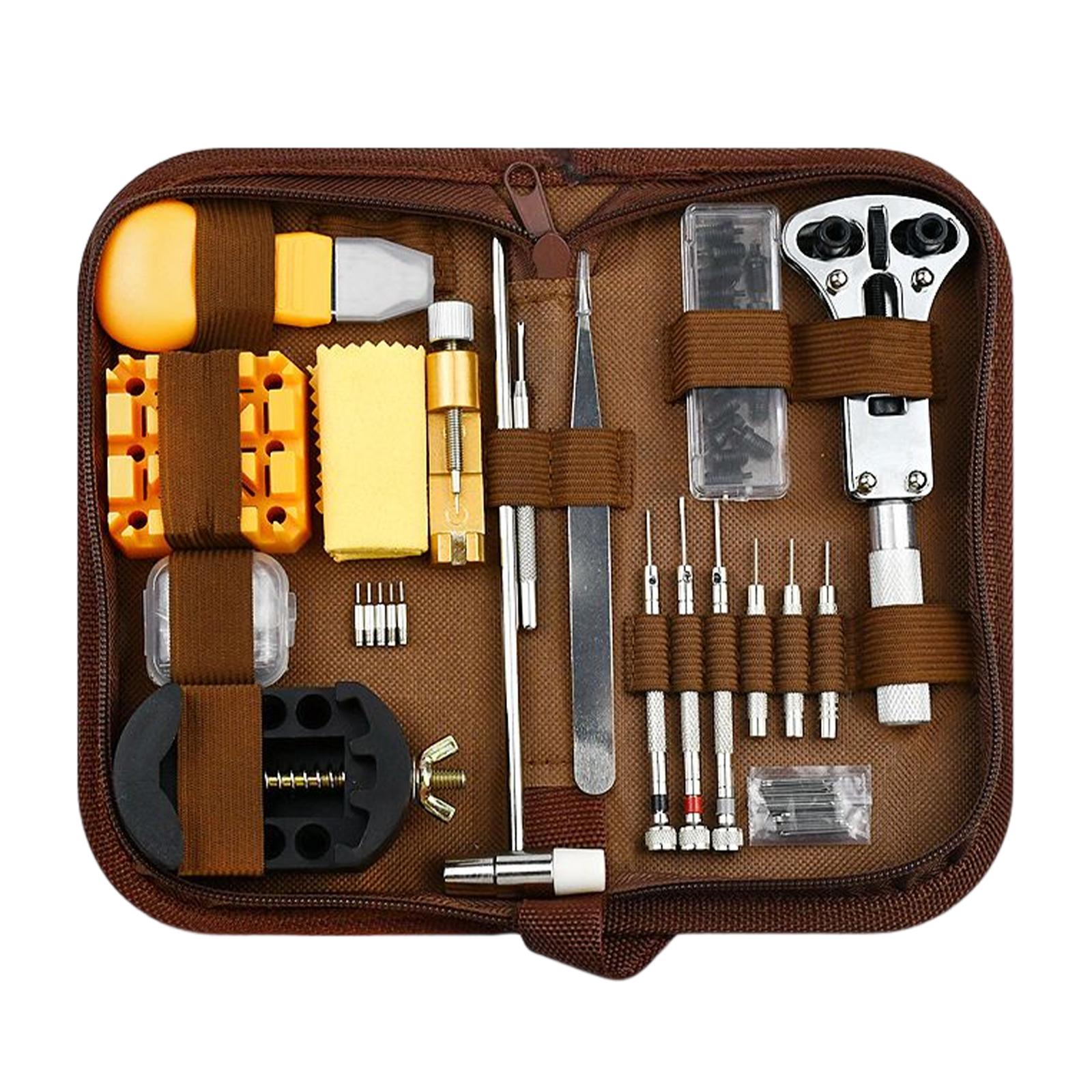 168Pcs Watch Repair Kit Opener Accessories Storage Case Adjustment Extra Pins Professional Screwdriver Watch Battery Replacement