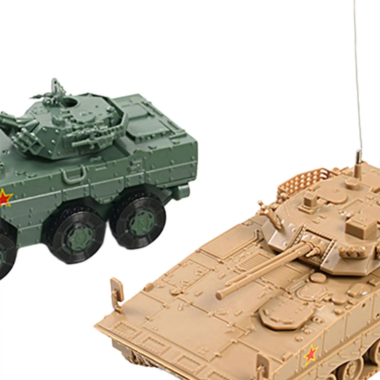 2x 1/72 Assembly Tank Model Building Kits Educational Toys Mini Vehicles 4D Modern Tank Model for Girls Children Birthday Gifts