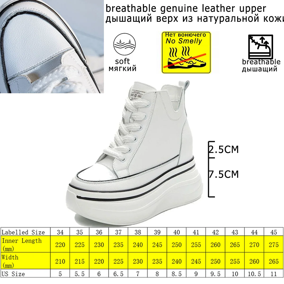 Ankle Leather Women Boots with 10 cm Platform - true deals club
