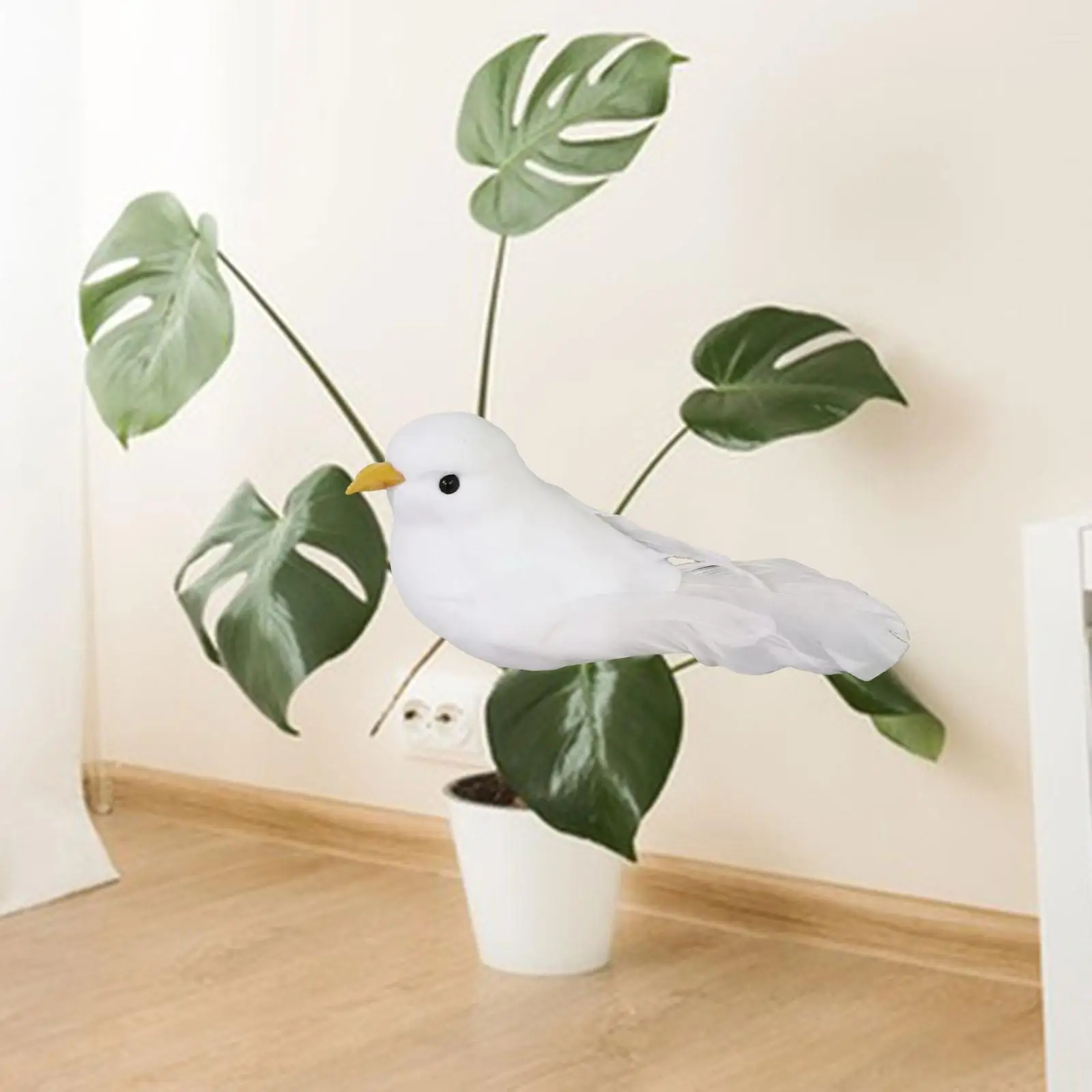 Artificial Simulation Foam Bird White Ornaments DIY Crafts Embellishing Artificial Feathered Birds for Easter fairy Garden