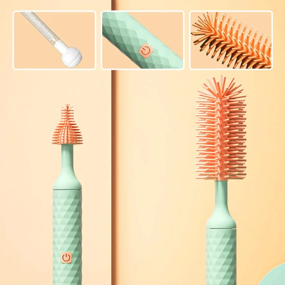 4pcs Electric Silicone Bottle Brush, Multifunctional Electric