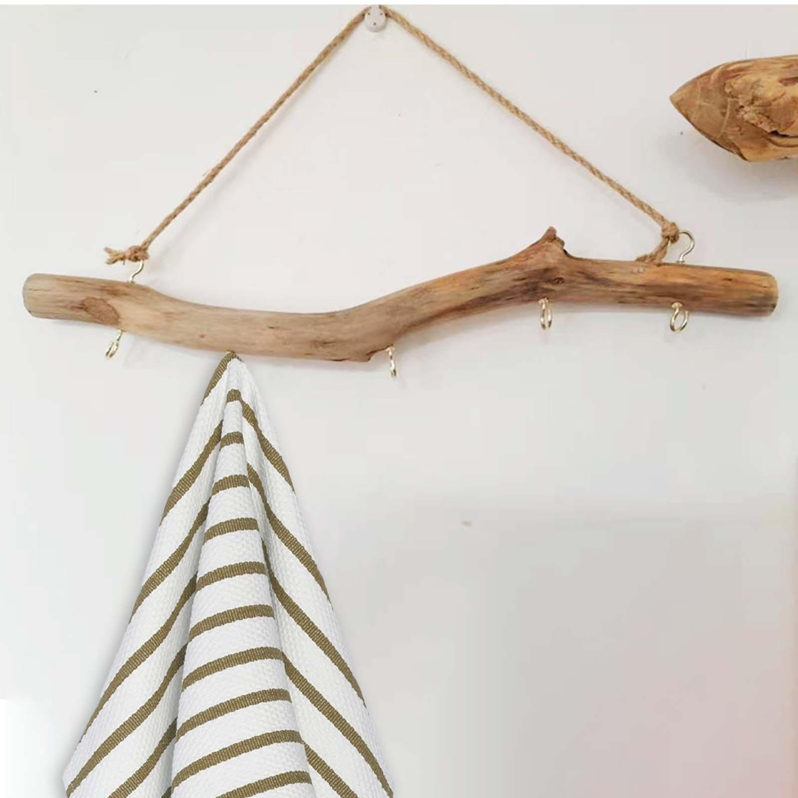 Description Picture 5 of itemWooden Hook Wall Mounted Driftwood Hook Vintage Ornament for Small Item Hat Retro Driftwood Branch Hook Storage Key Holder