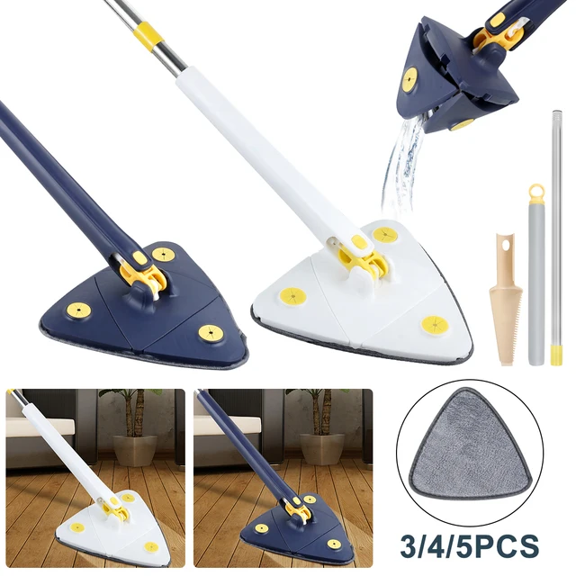 Telescopic Triangle Mop Floor Cleaning Squeegee Mop 360 Rotatable Wiper  Window Brush Deep Cleaning Glass Dust Mop Household - AliExpress