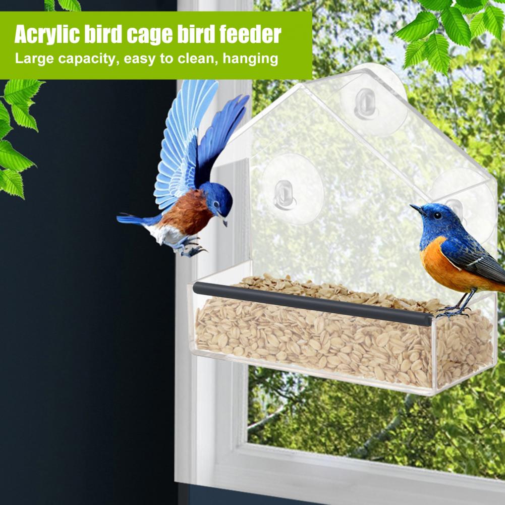 Title 2, 1 Pcs Bird Feeder Acrylic Transparent Window Bi...