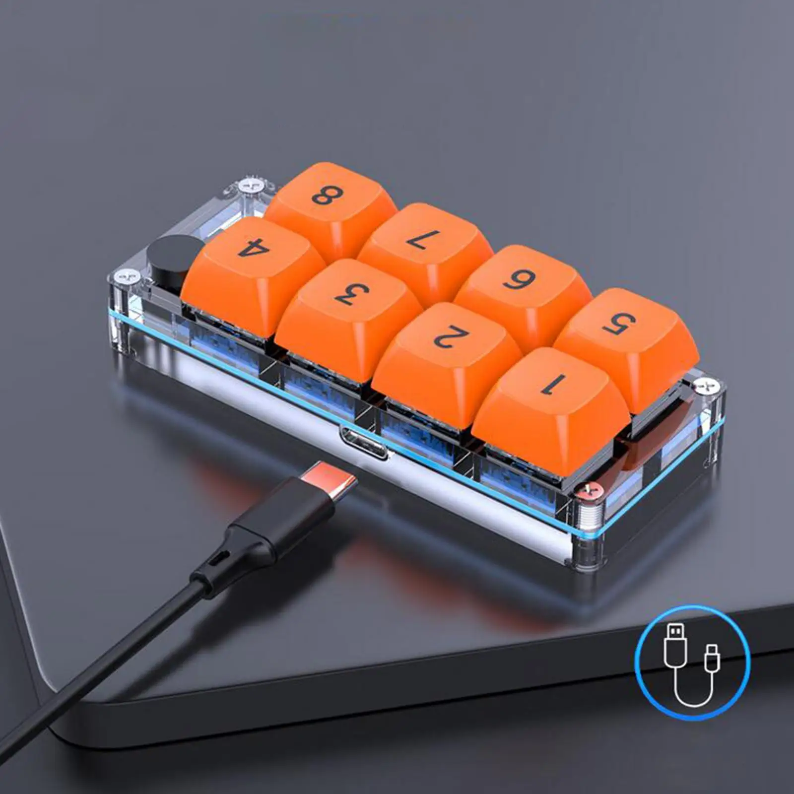 Programming Macro Pad Keypad Easy to Program for PC Gamer Mechanical Axis Hot Swappable 4 Lighting Effects USB Mini 8 Key Keypad