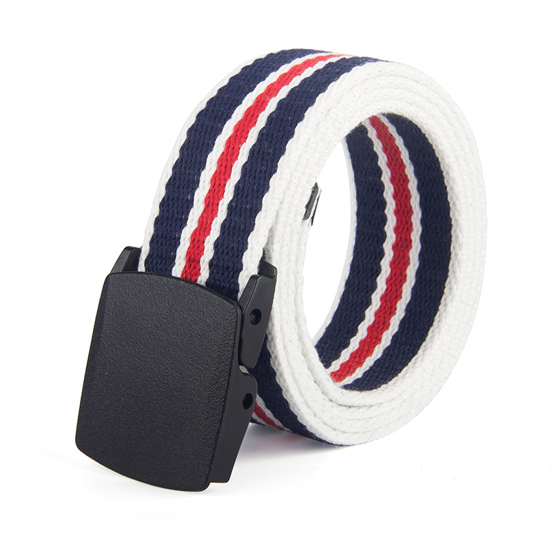 Title 7, New Men and Women Striped Canvas Belt Woven Bel...