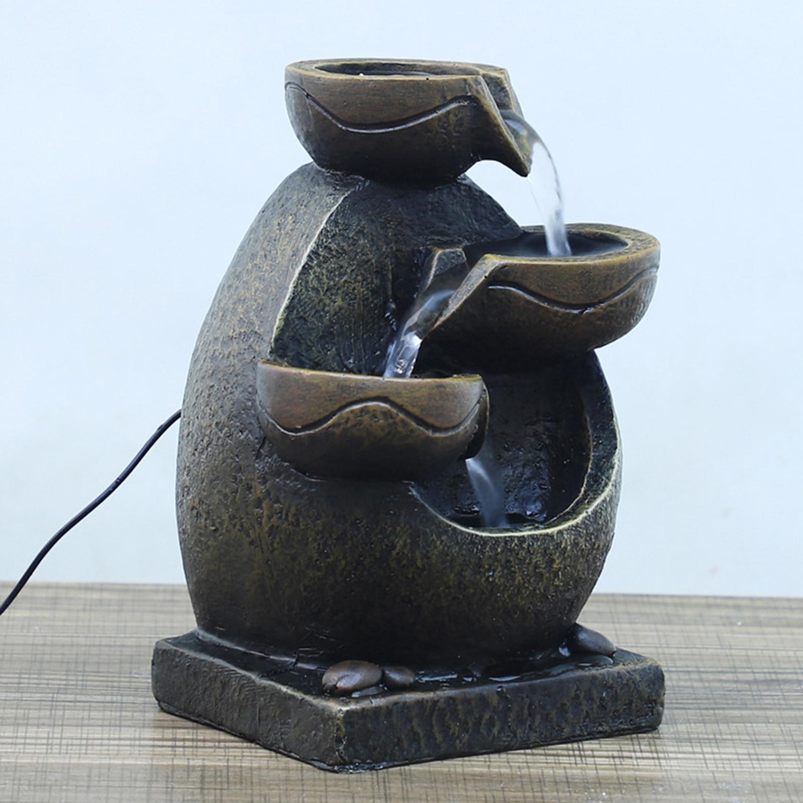 Indoor Water Fountain Flowing Water Feng Shui Water Sound Handmade Waterfall Fountains for Bedroom Home Table Decoration