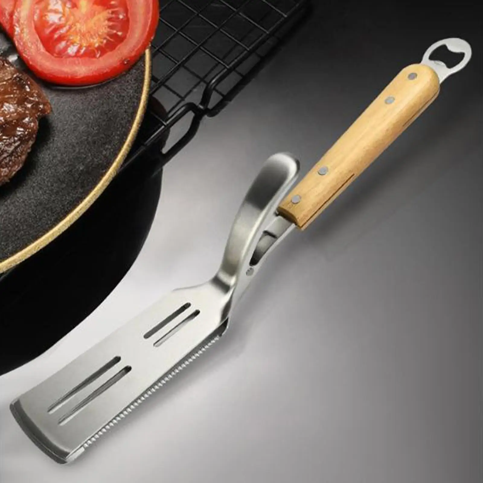 Multi Purpose Stainless Steel Fried Steak Shovel Barbecue Tool Utensil Bread Meat Clip
