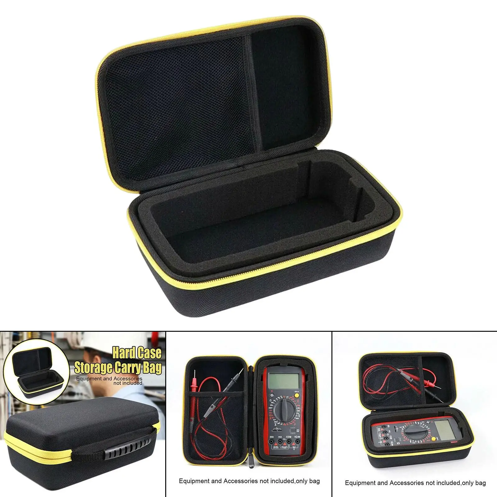 Hard Carrying Case mesh Handle Semi Waterproof Shockproof Metal Zipper Handy universal meter Meter Soft Case for F117C