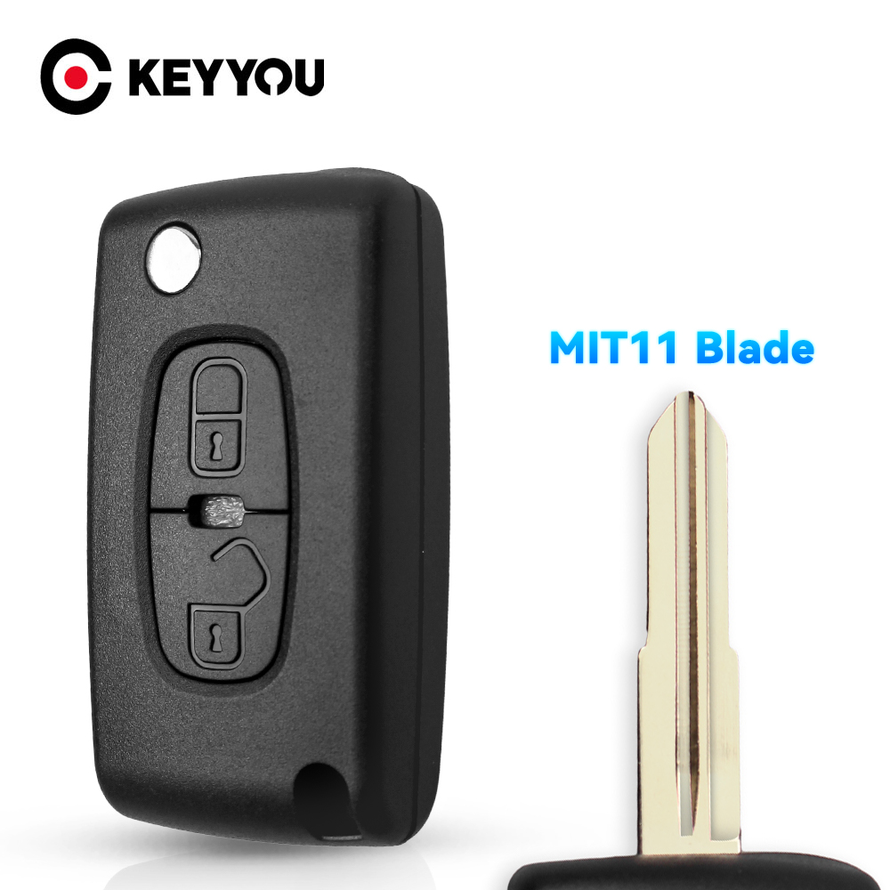 Keyyou für Peugeot 4007 et 4008 Citroen C-Crosser C4 Air cross 2-Tasten-Flip-Key-Case Anhänger MIT-11R Klinge Ce1731 – Detail 3