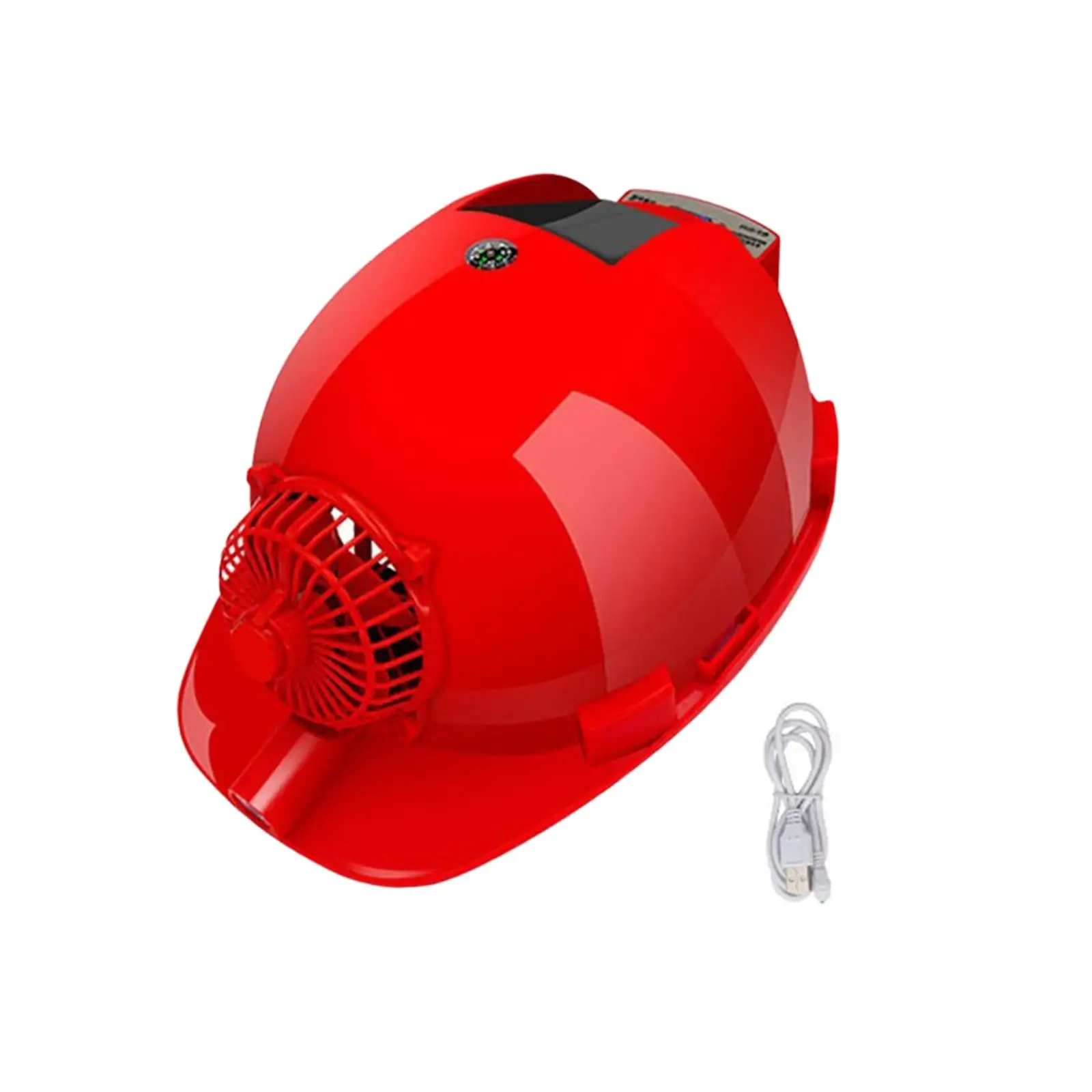 Hard Hat Cap Headlight Compass Adjustable Power Display Solar Cooling Helmet for Construction Metallurgy Construction Site