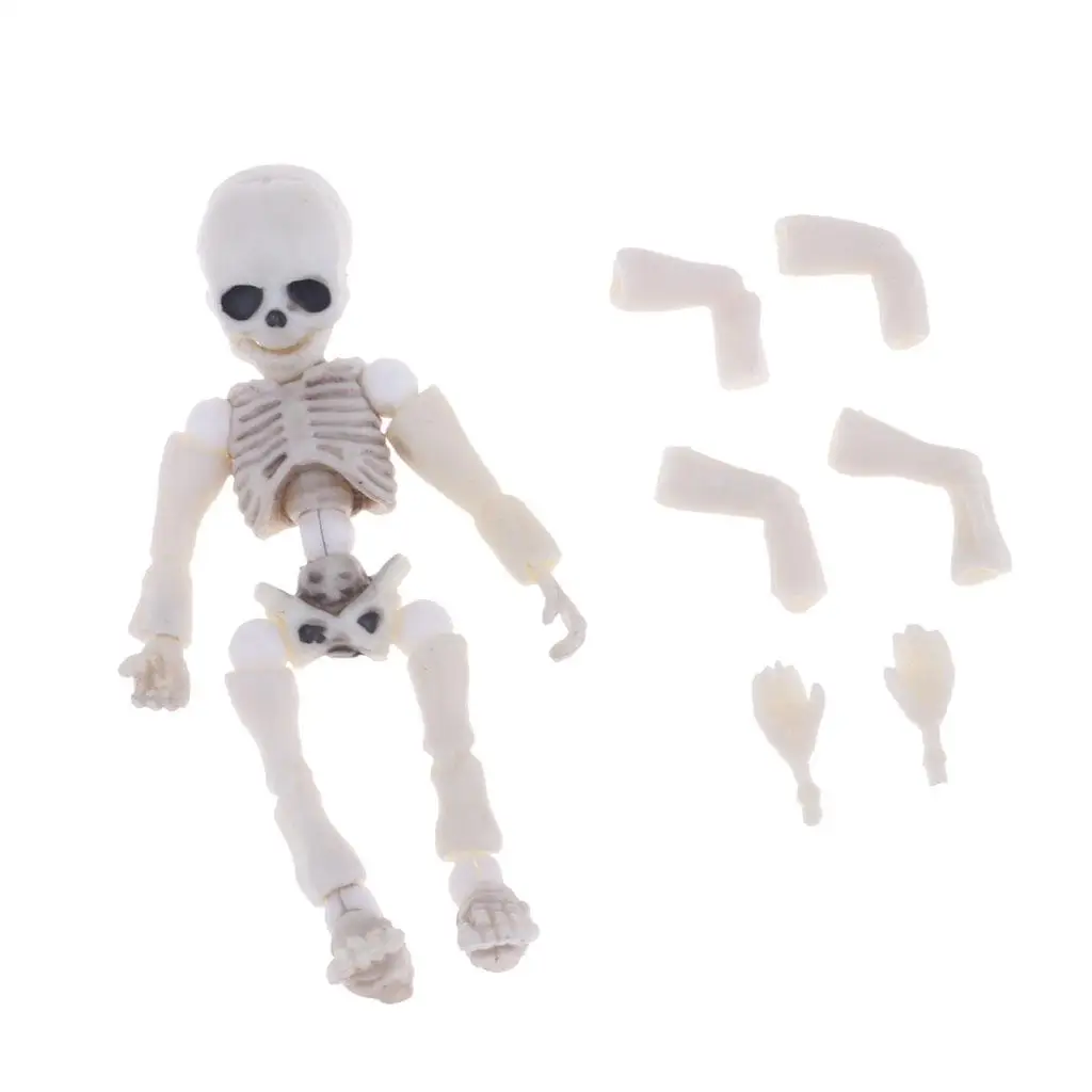  Miniature 5.4cm Skeleton Doll Action Figures Playset Kid Pretend Toy
