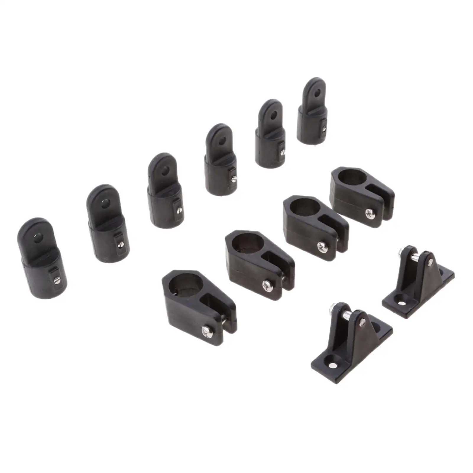 12 PCS Nylon Canopy 3 Bow Boat Top Cover  Fittings  Set 7/8 inch 22mm  RV - Black
