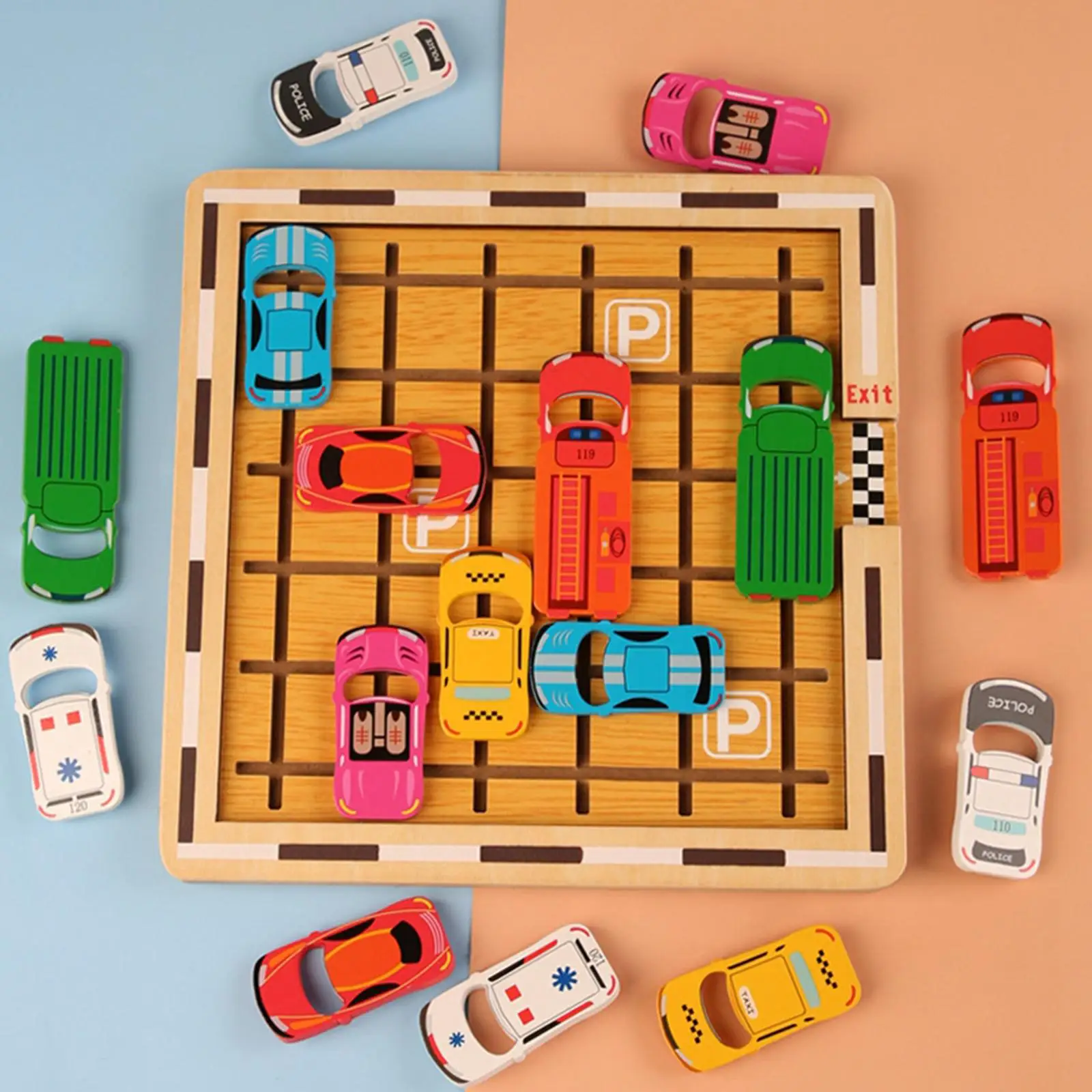 Wooden Early Education Car Sensory Toy Logical Thinking Training Educational Toys Fine Motor Skills for Toddlers Boys Kids Gifts