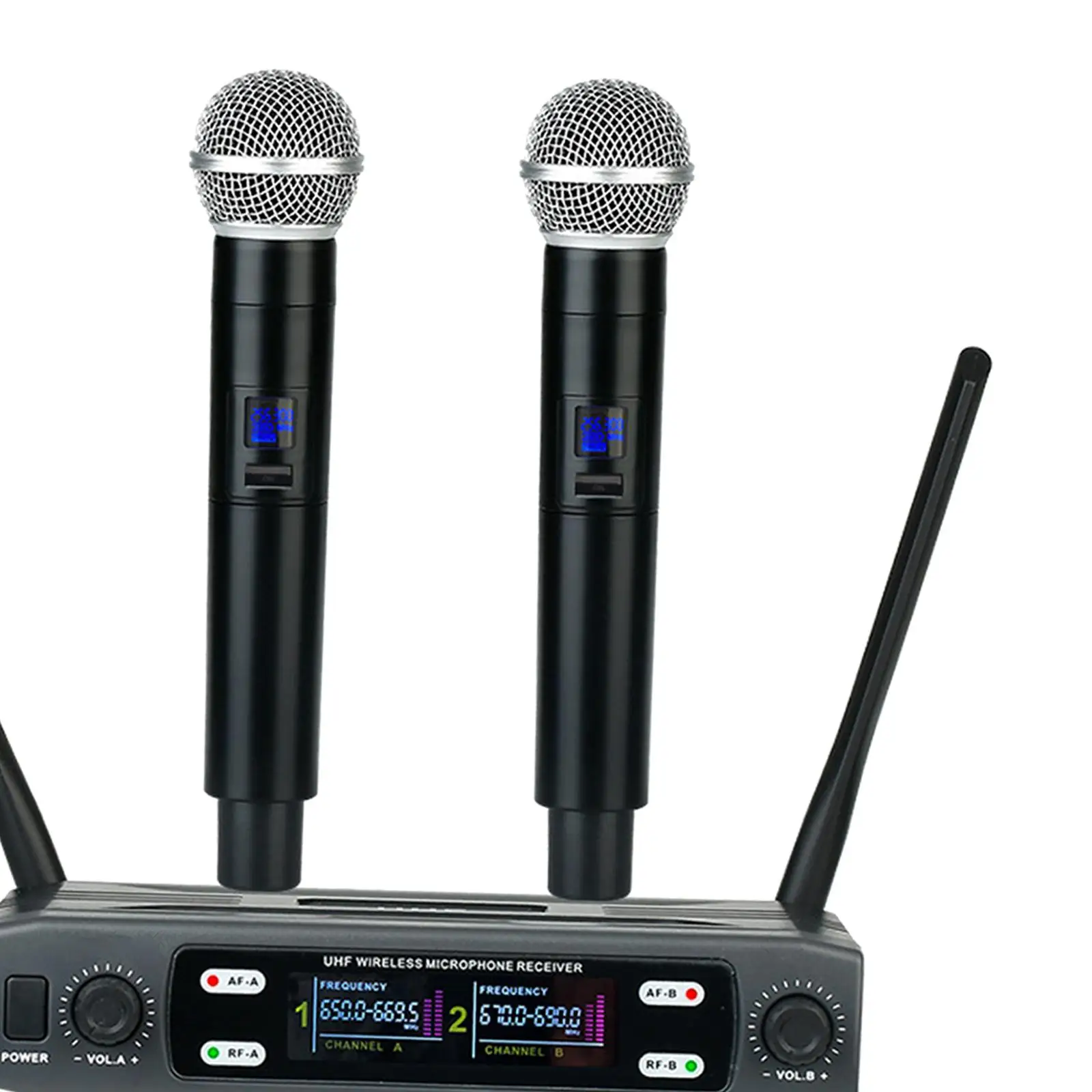 Dual Microphone System Cordless Dynamic Mic High Performance Dual Wireless Mic for Meeting Band Home Singing Speech