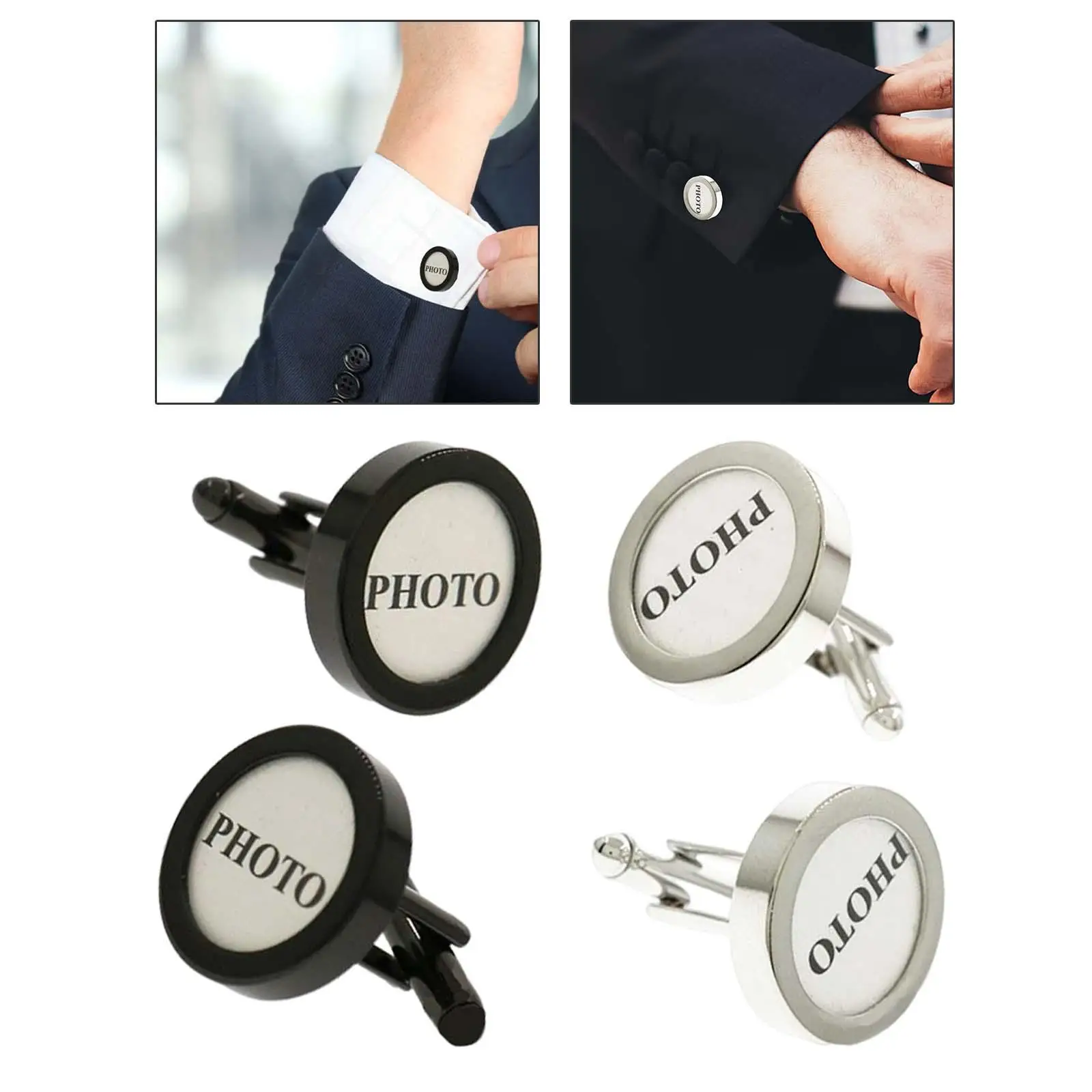 2x Stylish Cufflinks Shirt Accessories Jewelry Gifts Business Groom Shirt Cuff Links for suits Banquet Party Graduation Meeting