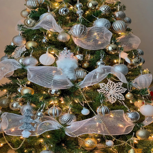 Gold Mesh Ribbon Christmas Tree - 26cm 10 White - Aliexpress