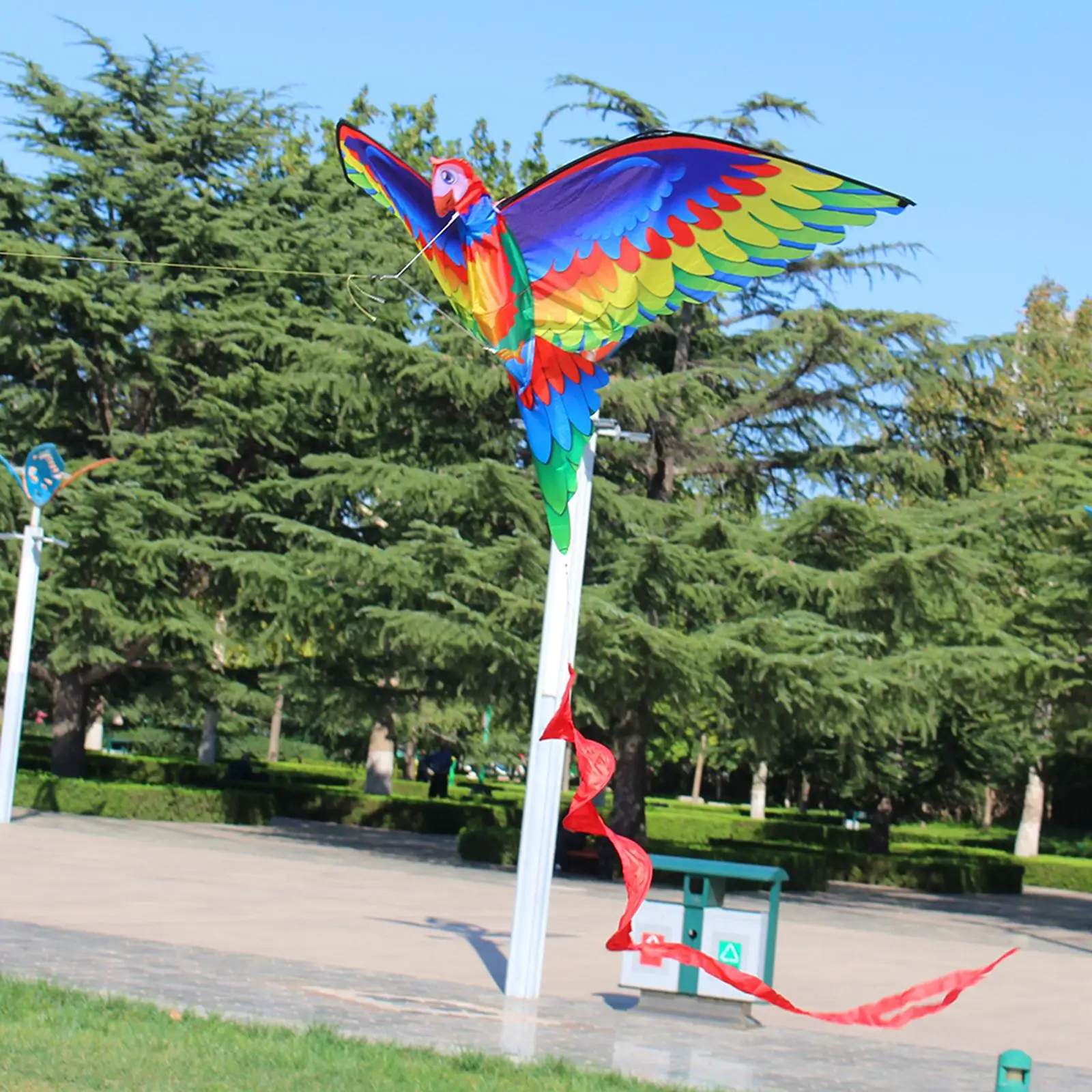 1.4M Parrot Kite Handle with 100M String Kids Toys Beach Game Children Flying Game Family Outdoor Games, for Garden Park Beach