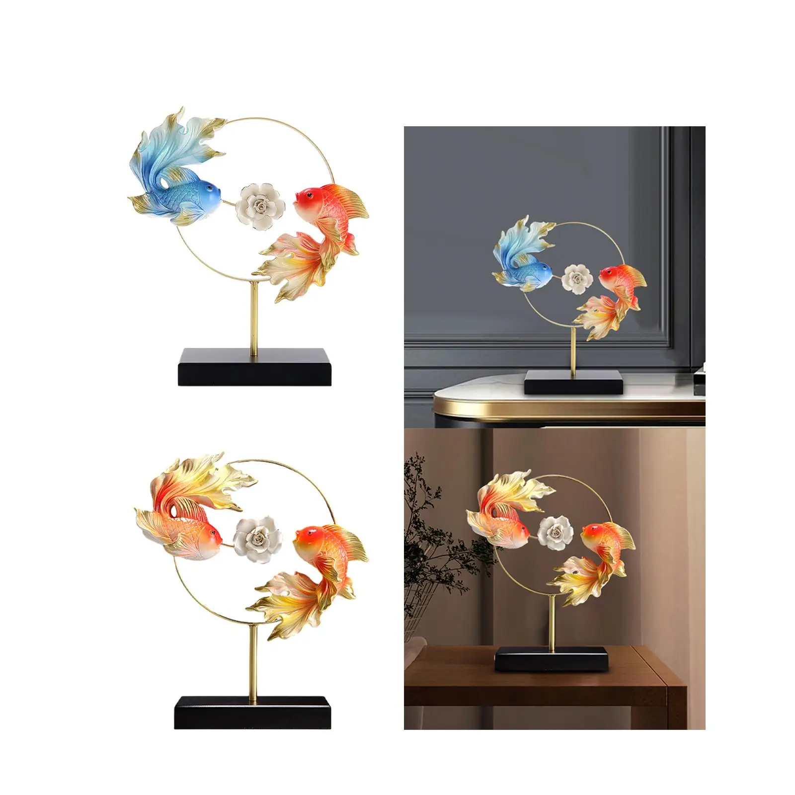 Fish Statue Resin Fish Figurine Gift Collection for Wedding Desktop Home