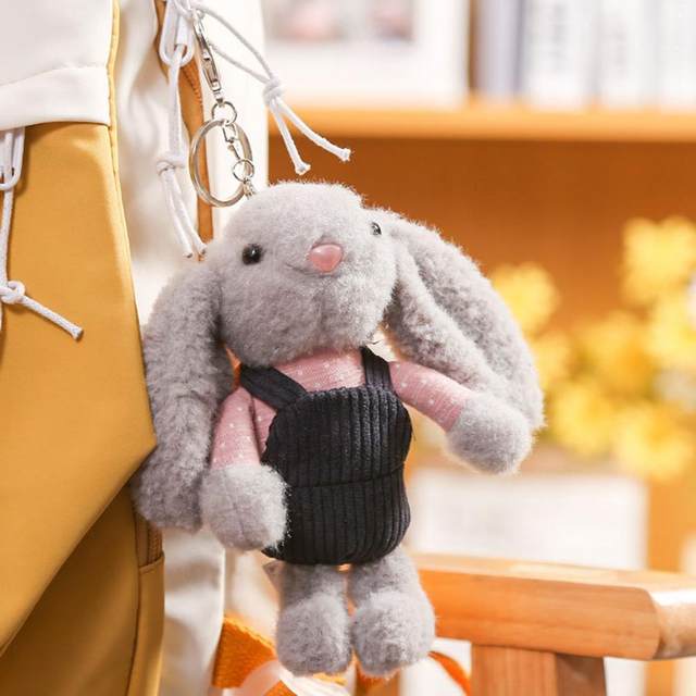 Boc 30cm Rabbit Keychain Cute Stretchable Long Ears Bunny Doll Plushies Bag  Pendant Soft Cartoon Plush Toy Key Ring Pendant Accessori