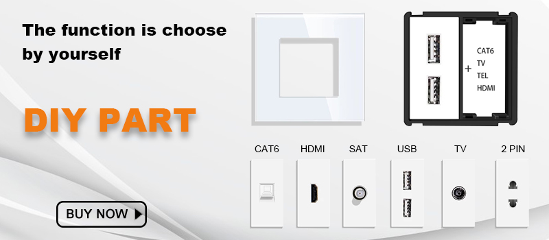 Bingoelec Power Socket,16A EU Standard Electrical Outlet 86mm*86mm White Crystal Glass Panel Wall Socket