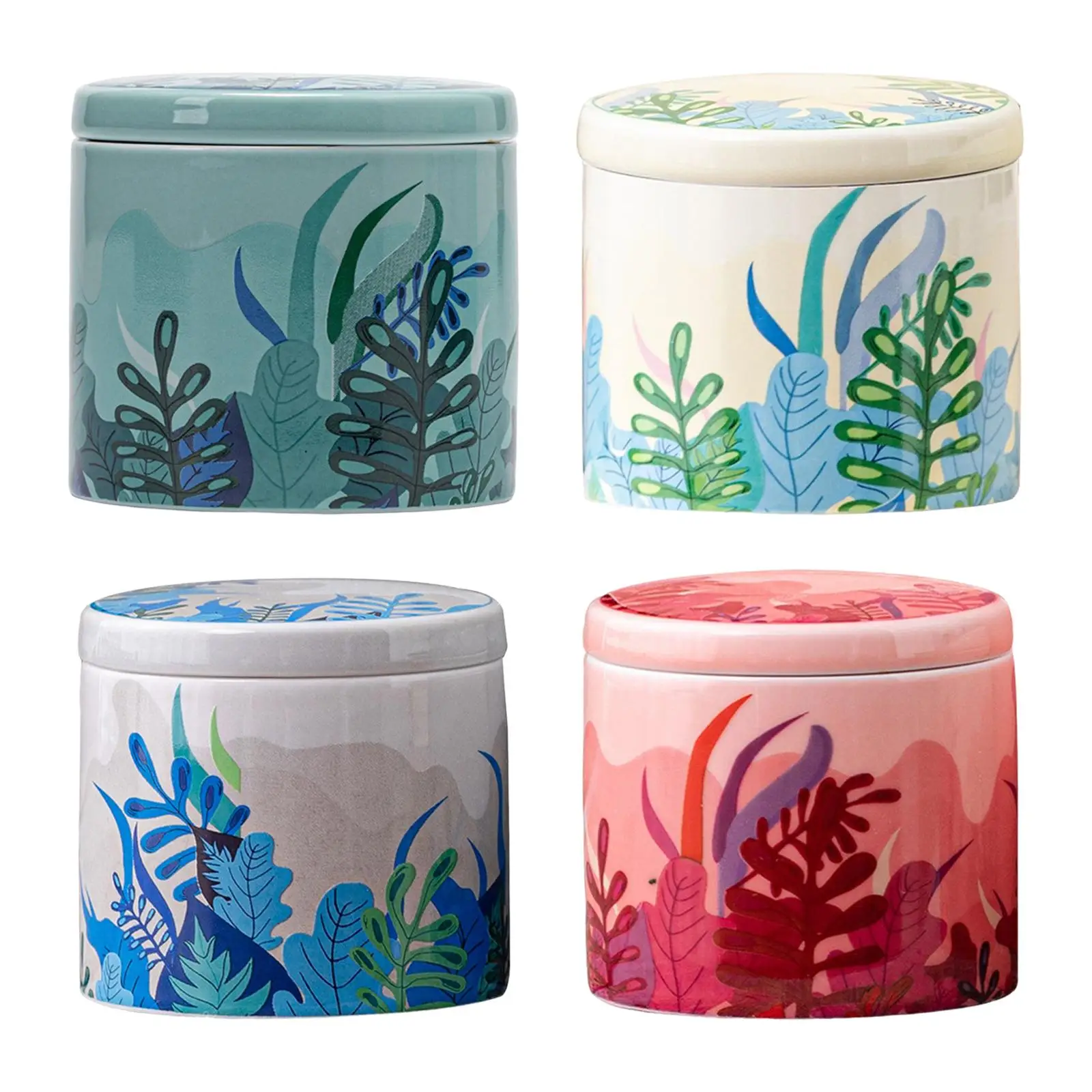 Ceramic Tea jar Storage Container Tea Tin Sealed Jar Porcelain Container Storage Jar for Serving coffee Tea Leaves Sugar
