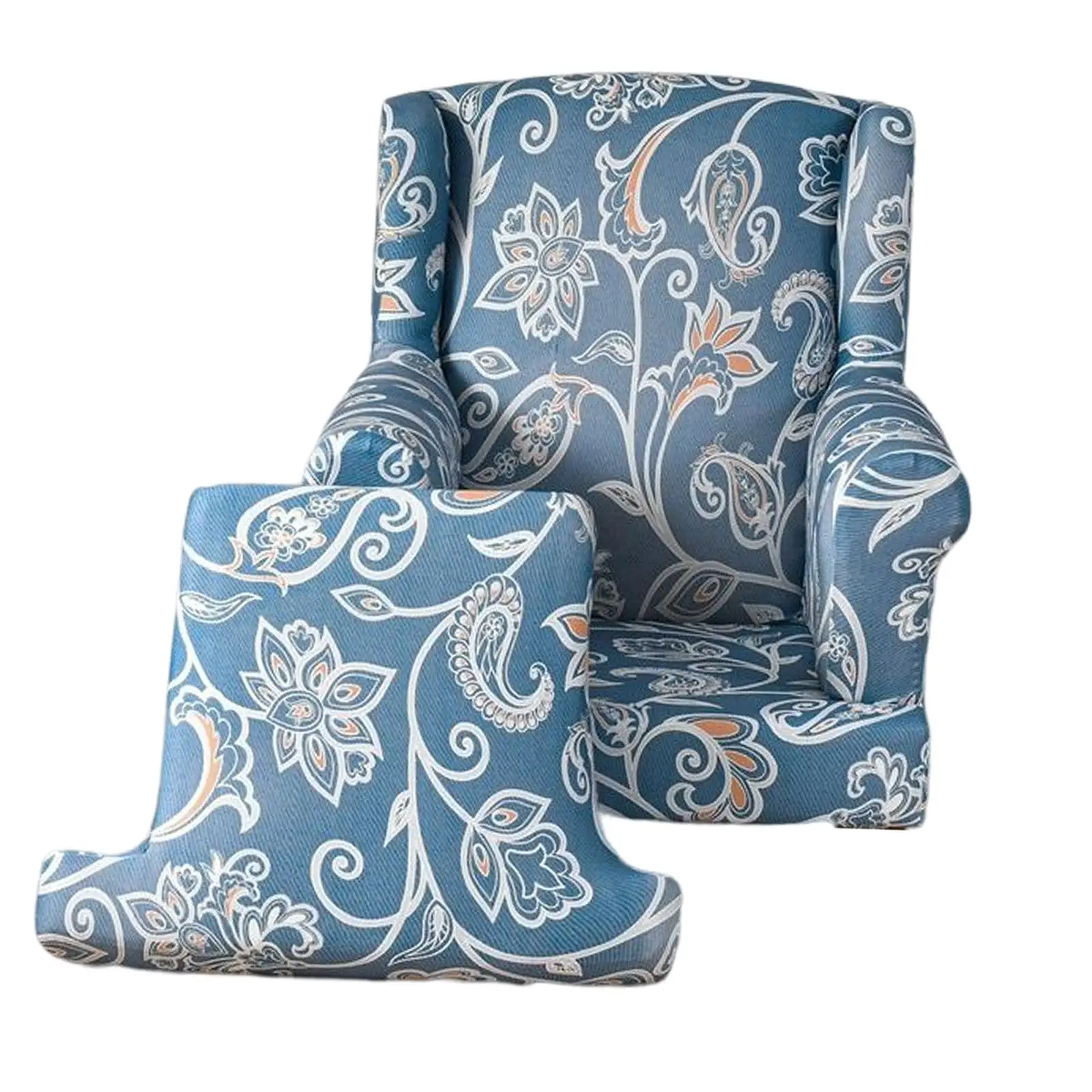 Elastic Wingback Chair Cover Armchair Slipcovers Sofa Cover for Office Decor