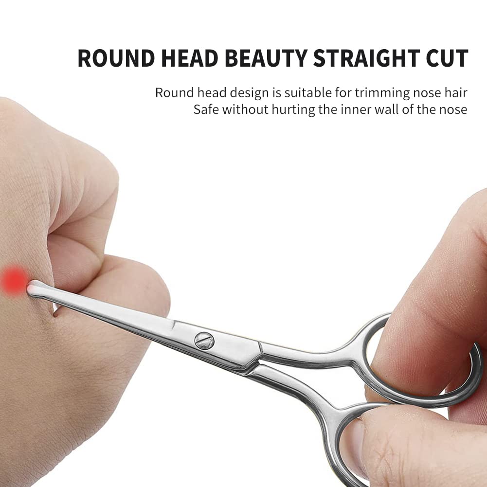 Best of Facial Hair Scissors Rounded Tip Small Shears Safety Nose Ear Eyebrow Moustache Trimming Kit For Men Women Personal Grooming Reviews & Tips - Image 3