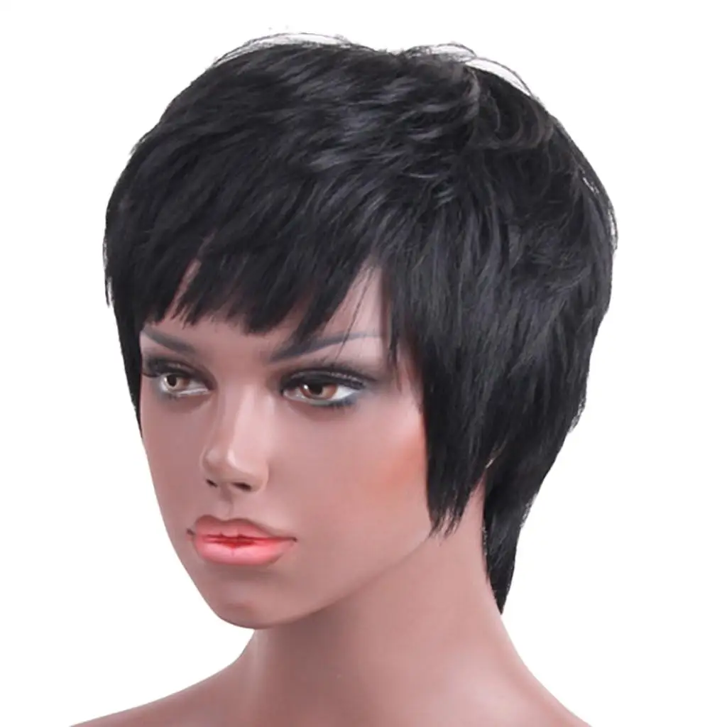  Pixie Cut Real Hair Wigs for Women Wig Natural Looking Silky Hair Women`s Fashion Wig