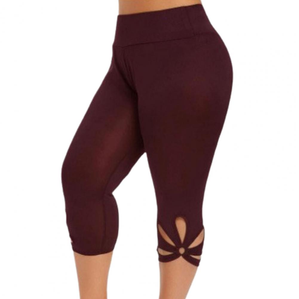 L-4XL Women High Waist Cropped Trousers Pants Elastic Bandage Leggings Super Elastic Yoga Pant