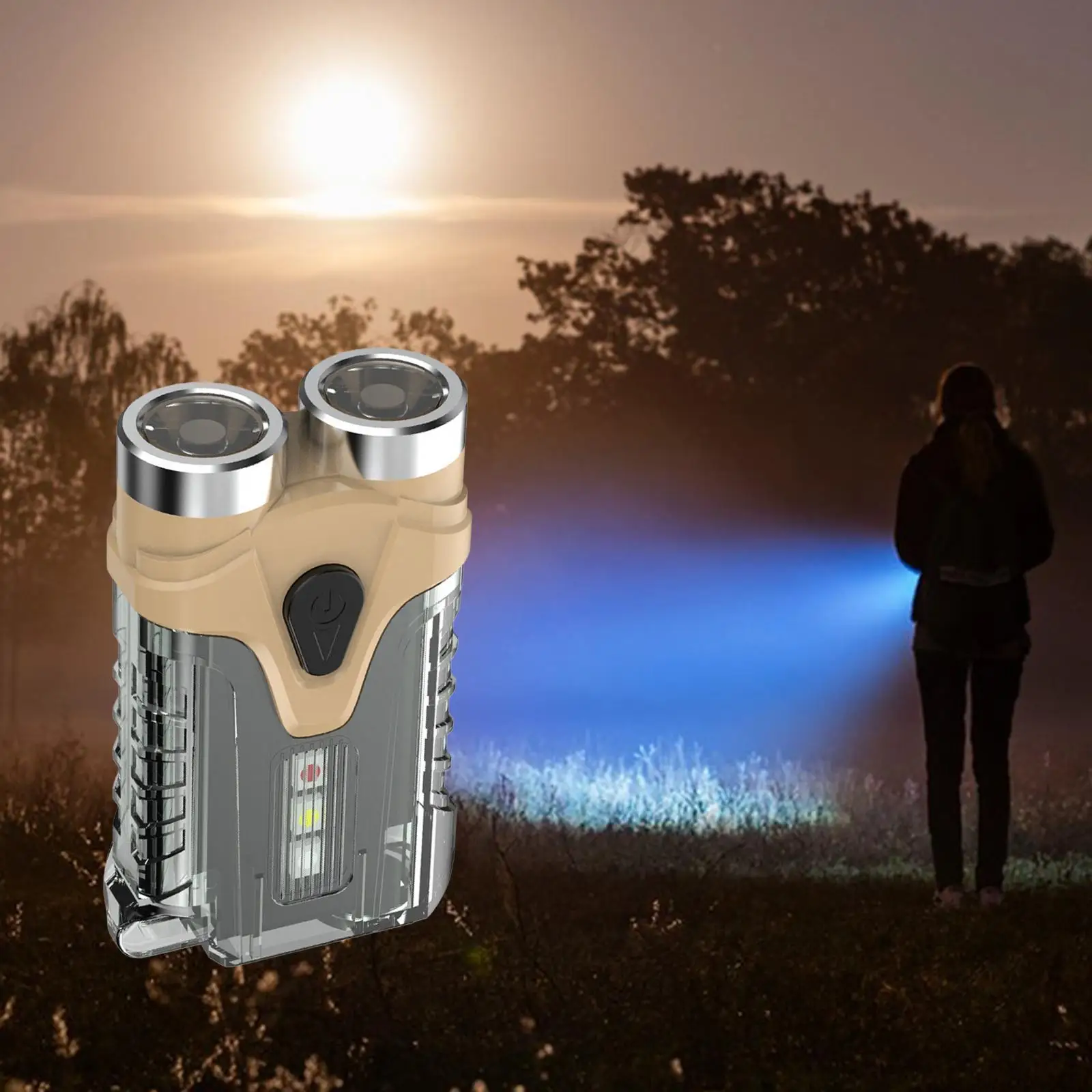 LED Keychain Flashlight Flash Light Torch USB Waterproof Handheld Torch Light for Hiking Camping Fishing Car Garage Outdoor