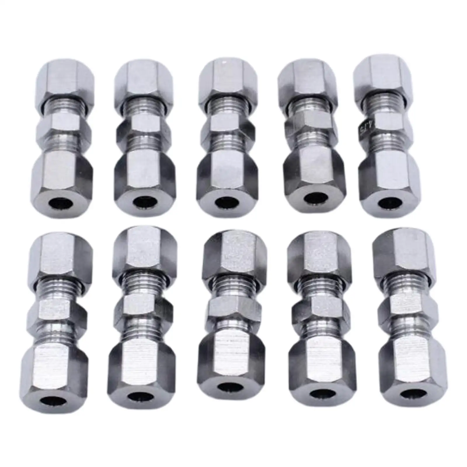Brake Line Connector 3/16 inch Fittings Assortment 10Pcs Compression Union Adapter Fits for 3/16 inch Tube 4.75mm Brake Line
