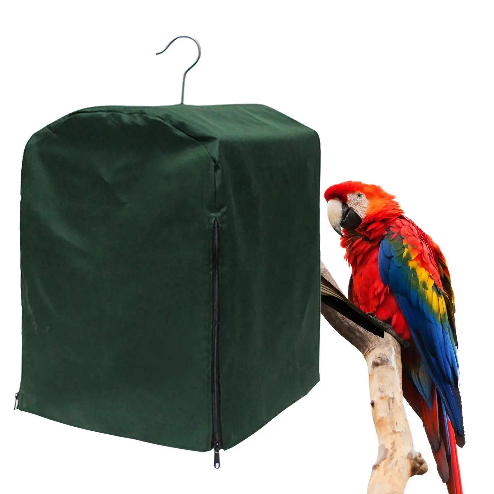 Durable Bird Cage Cover Dustproof Waterproof Lightweight Breathable Green Supplies for Parrot Parakeets Square Animal Budgies