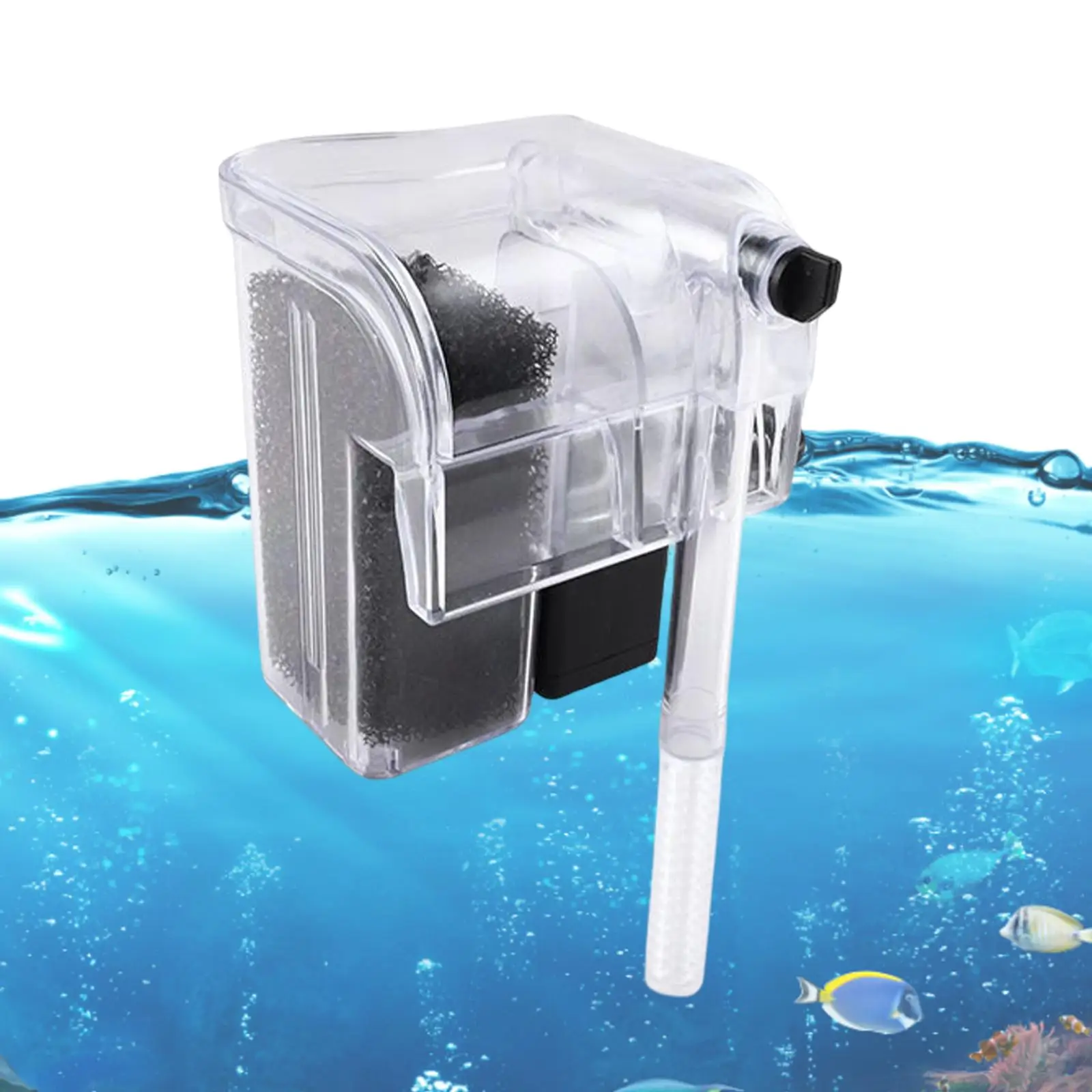 Aquarium Filter for Thickness 14mm Fish Tank External Filter Water Tank Filter Adjustable Powerful Quiet Durable Waterfall Small