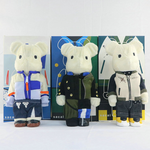 Bearbrick 400% Sacai Wearing Clothes Bear Building Blocks Bear 