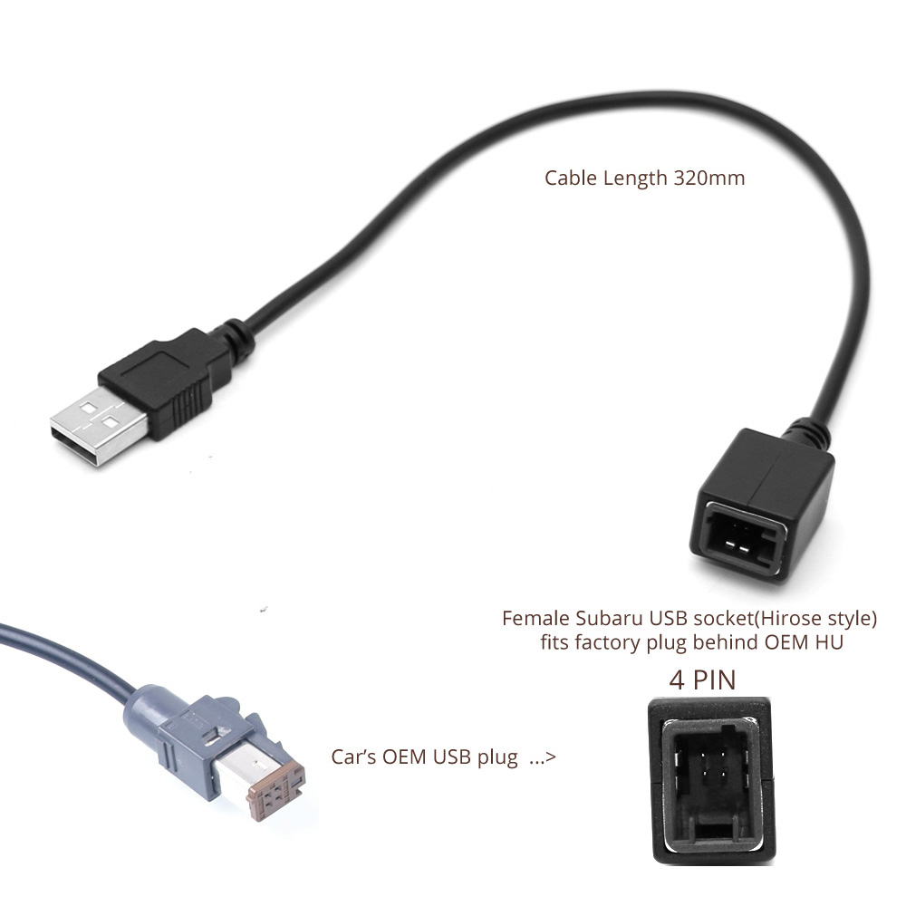 Autoradio USB-Audio eingang Medien daten Kabelst ecker an USB-Kabel adapter 4-poliger Stecker für Subaru Brz Outback Suzuki Vitara – Detail 4