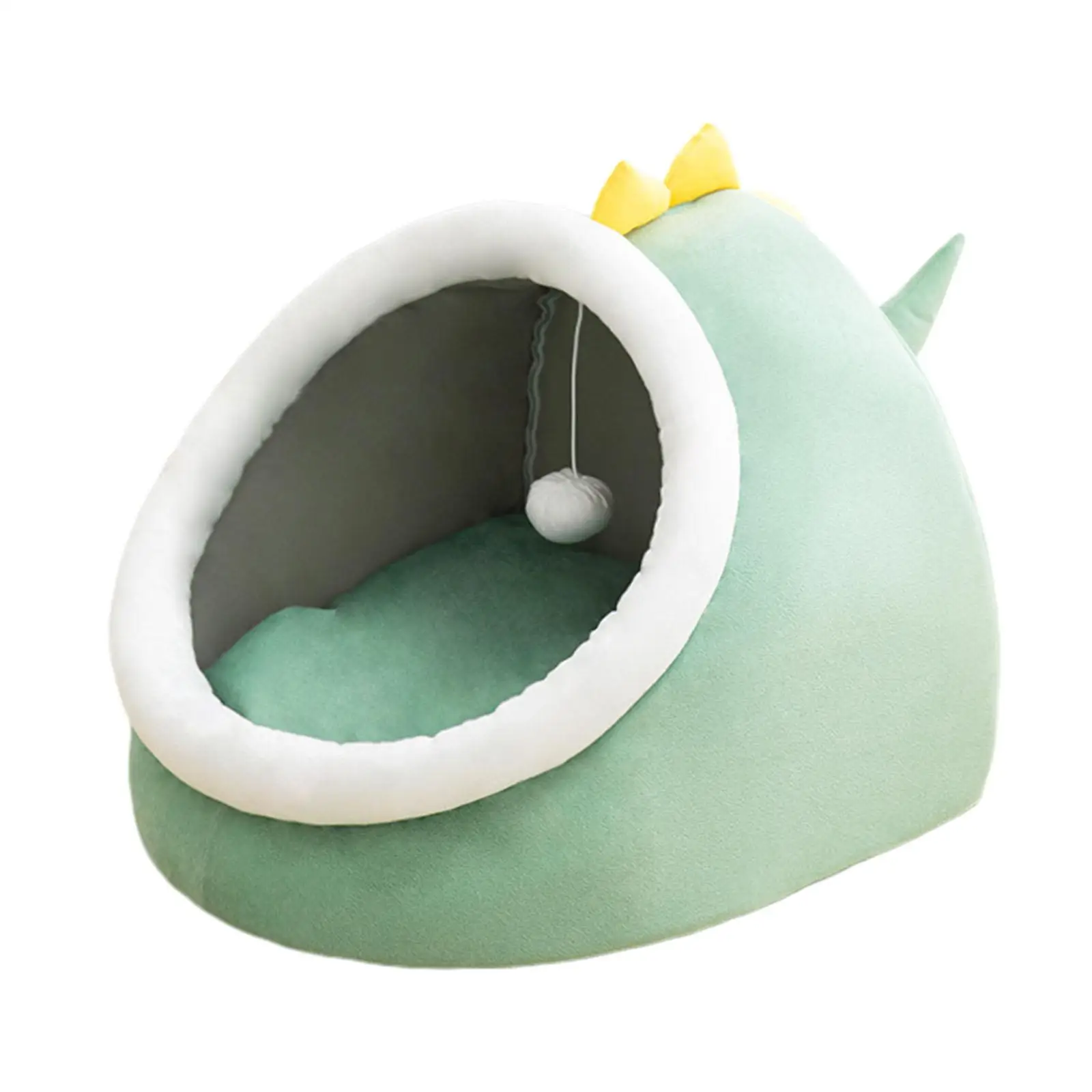 cat Bed Cave Nest with Removable Cushion Pet Bed House Durable Portable Warm Cute Dinosaur Shape Cat Bed for Indoor Cats