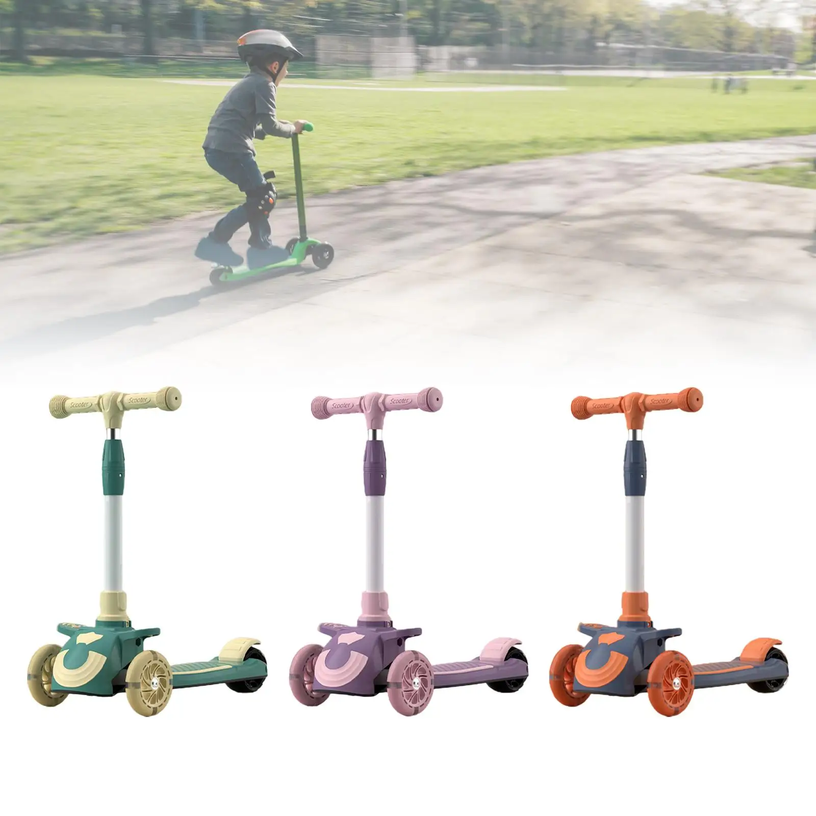 Kick Scooter Flashing 3 Wheel Scooter for Game Activity Birthday Gifts