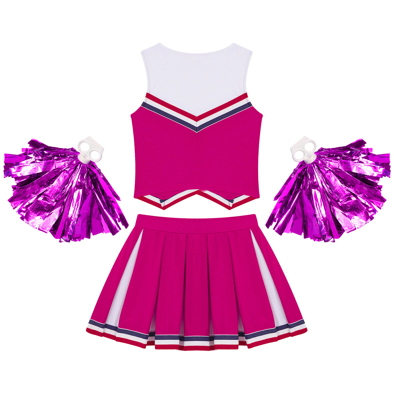 Description Picture 6 of itemKids Cheerleader Costume Sleeveless Cheer Dance Outfit Set for School Girls Cheerleading Uniform Teens Dancewear Teamwear