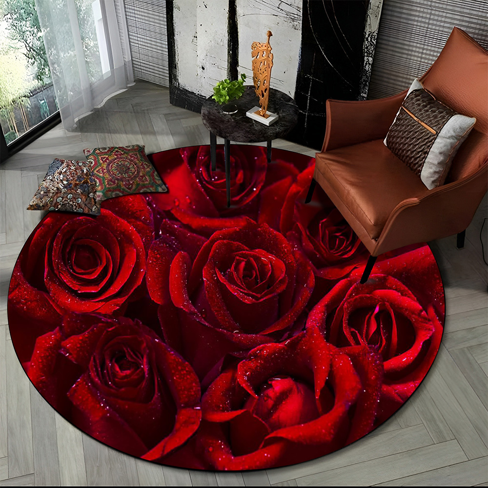 Shasta 3D Luxury Flower Round Rug