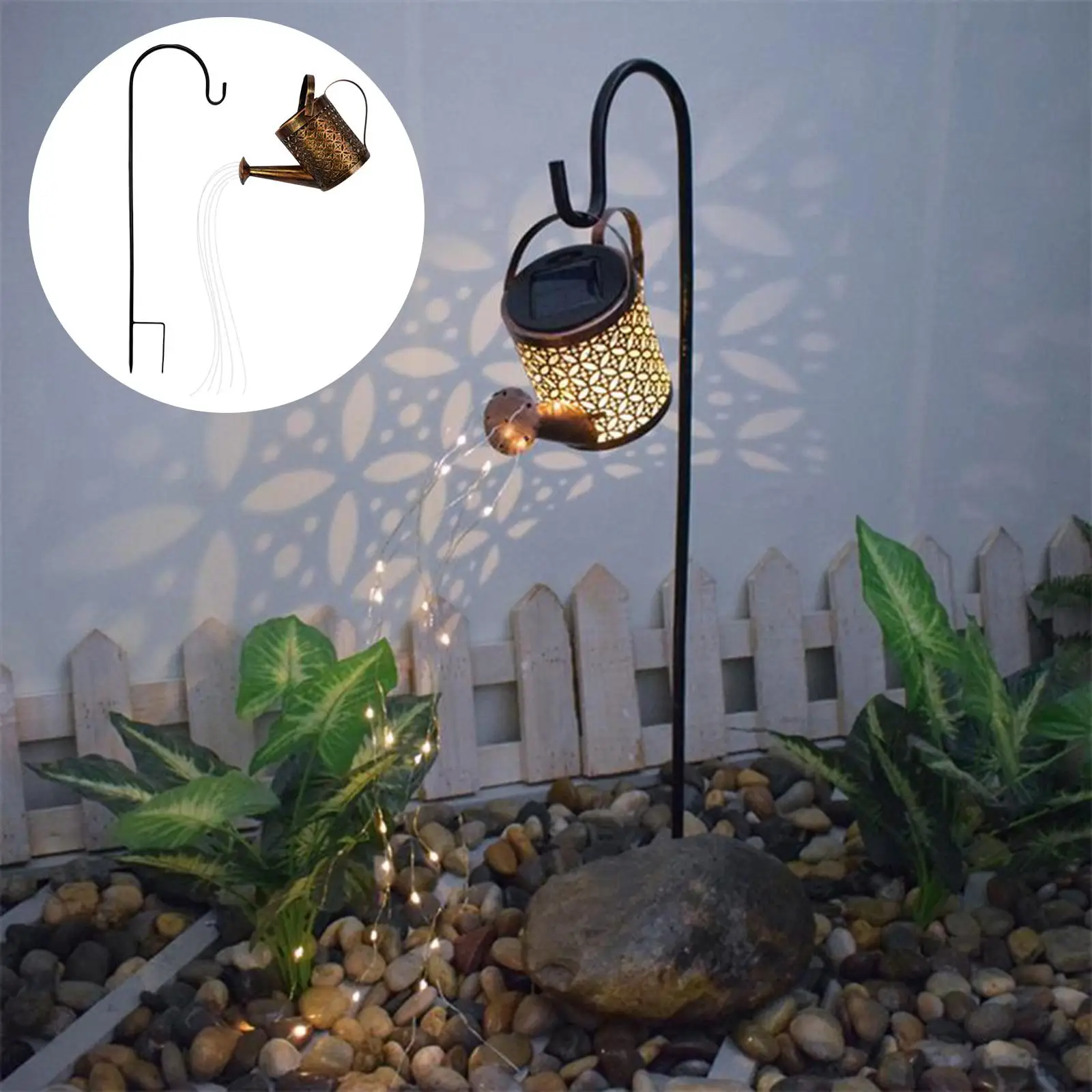 Outdoor Garden Shower Light Lantern Lamp LED Waterfall Lights Shower Garden Lamp Decoration for Lawn Patio Pathway Yard Decor